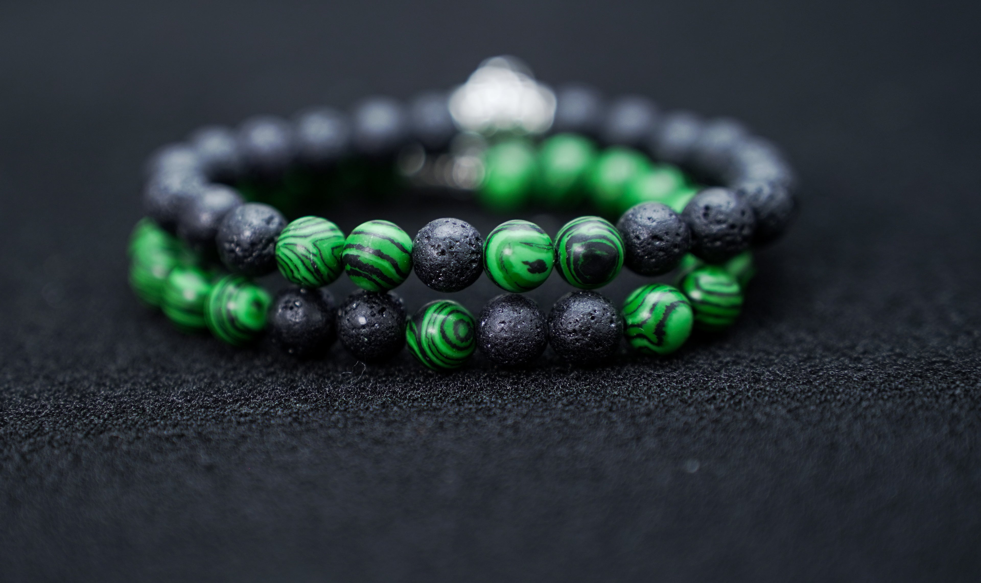 Bracelets Lava & Malachite