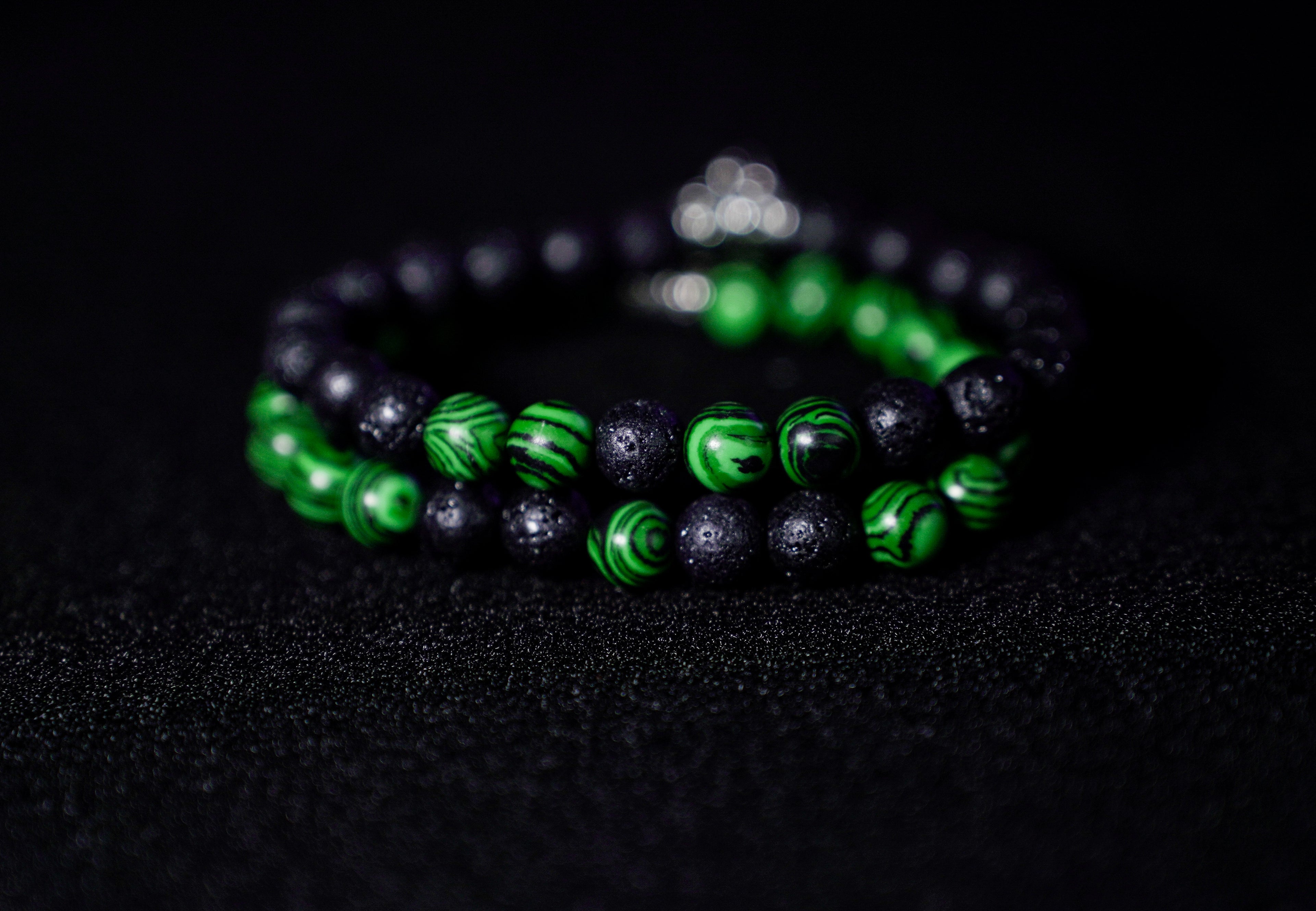 Bracelets Lava & Malachite